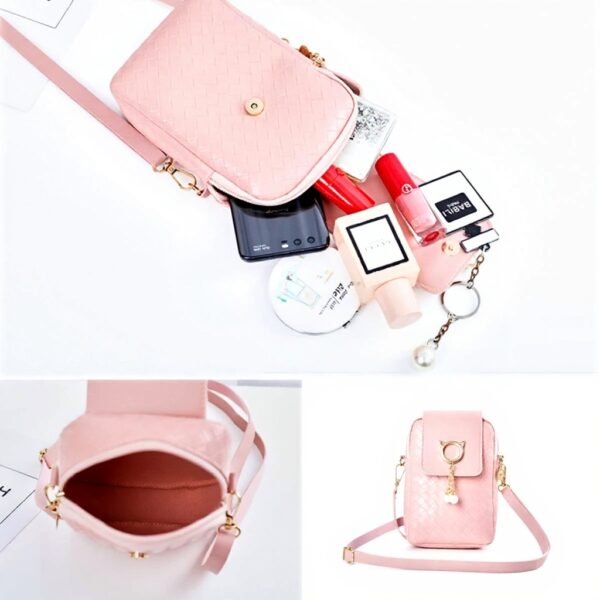 ANPTER Borsa a tracolla telefono pelle PU donna mini