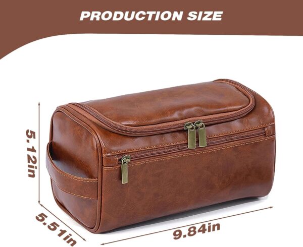 Beauty case uomo pelle PU marrone viaggi palestra rasatura-1