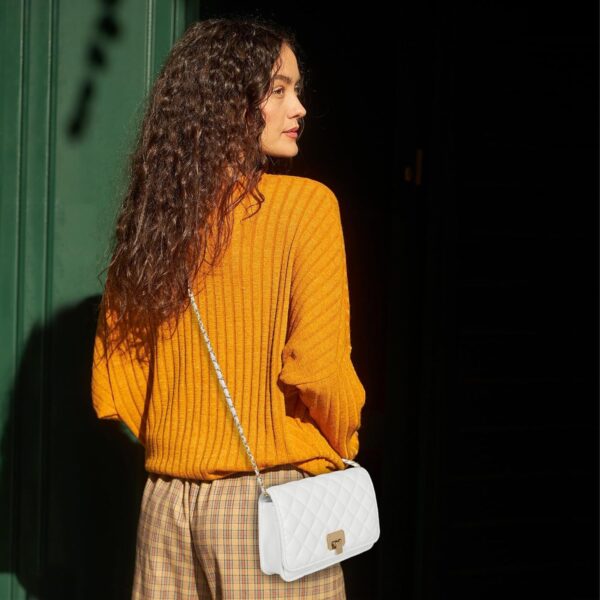 Borsa a tracolla donna Creaher pelle PU trapunta cinturino-4