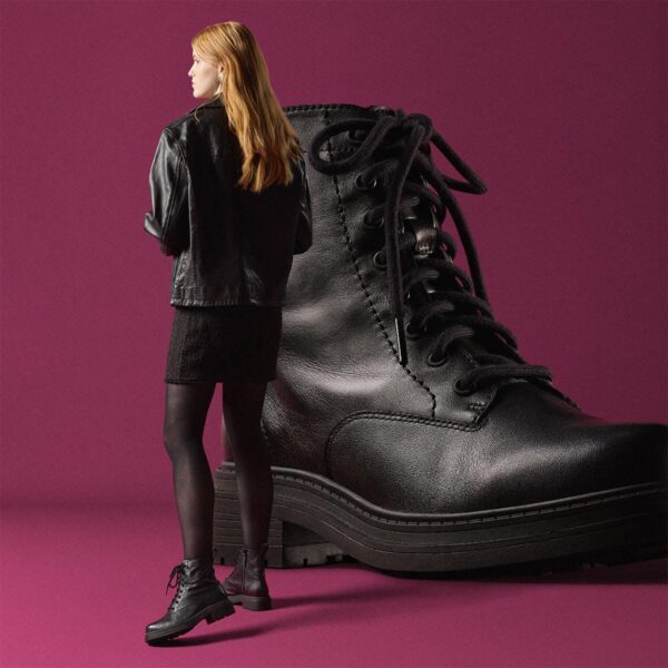 Stivali Donna Clarks Orinoco3 Pelle Nera Comodo-6