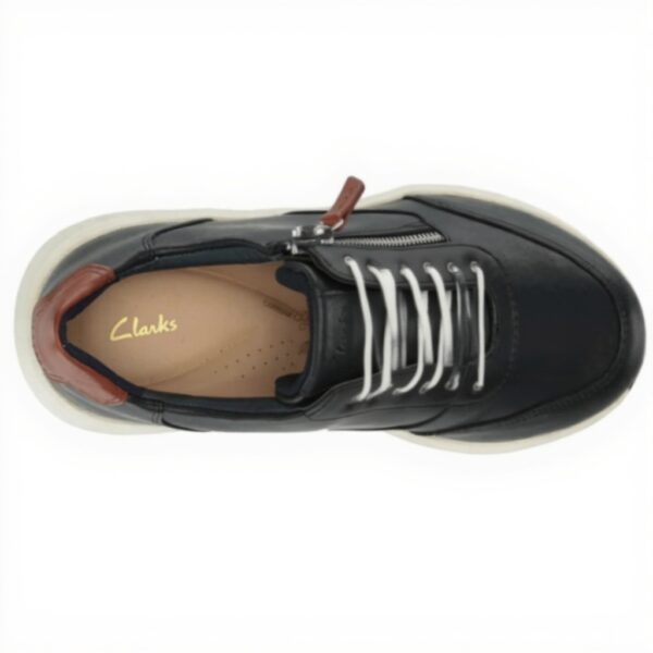 Clarks Un Rio Zip Sneaker Donna Pelle Navy Casual Comoda