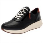 Clarks Un Rio Zip Sneaker Donna Pelle Navy Casual Comoda