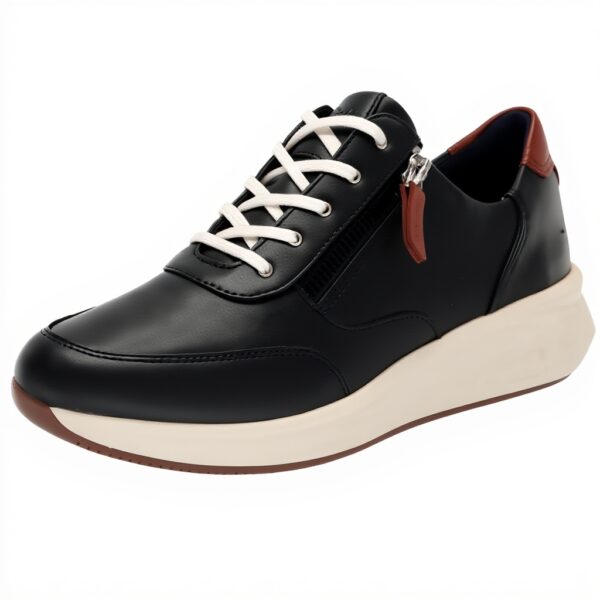 Clarks Un Rio Zip Sneaker Donna Pelle Navy Casual Comoda
