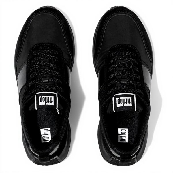 Fitflop Sneaker Donna Flatform Nero Pelle Suede Tessuto