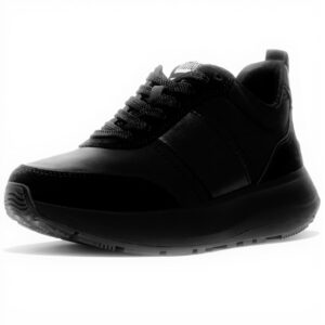 Fitflop Sneaker Donna Flatform Nero Pelle Suede Tessuto
