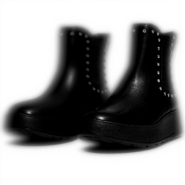 Fitflop Stivali Donna Chelsea Boots Pelle Ergonomici Nero