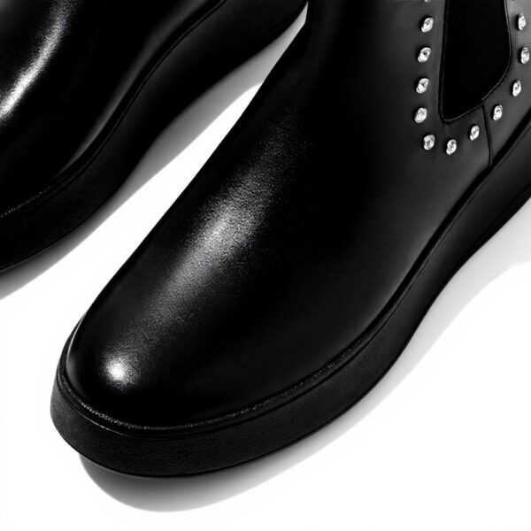 Fitflop Stivali Donna Chelsea Boots Pelle Ergonomici Nero