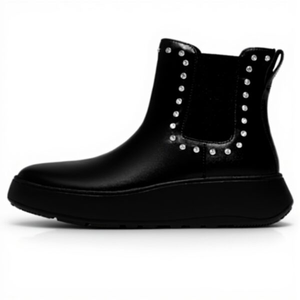 Fitflop Stivali Donna Chelsea Boots Pelle Ergonomici Nero