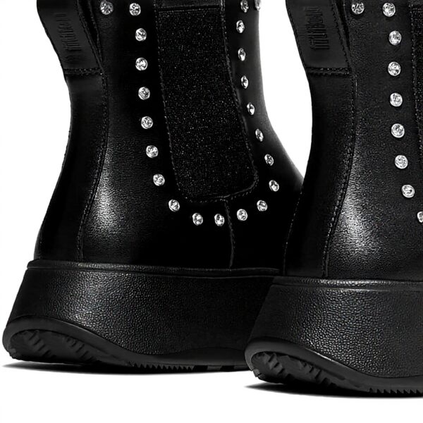 Fitflop Stivali Donna Chelsea Boots Pelle Ergonomici Nero