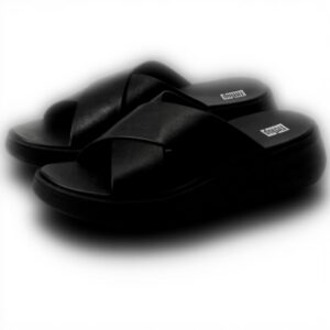 Fitflop F-mode Sandali Donna Pelle Flatform Cross Slides