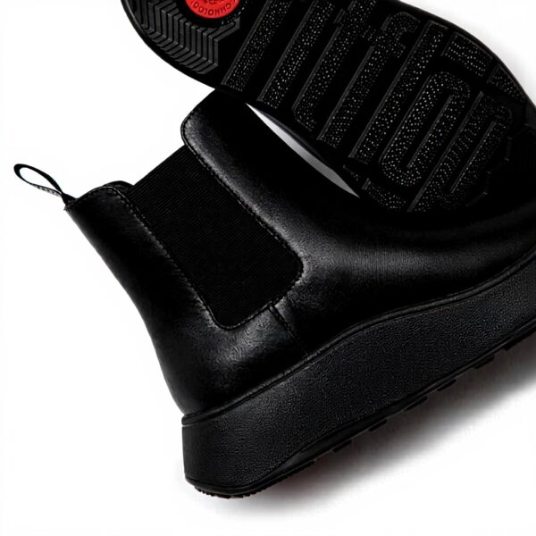 Fitflop Stivali Chelsea Flatform pelle donna nero 41 EU