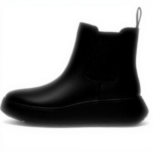Fitflop Stivali Chelsea Flatform pelle donna nero 41 EU