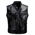 Gilet pelle motociclista uomo pvucpot taglie colori