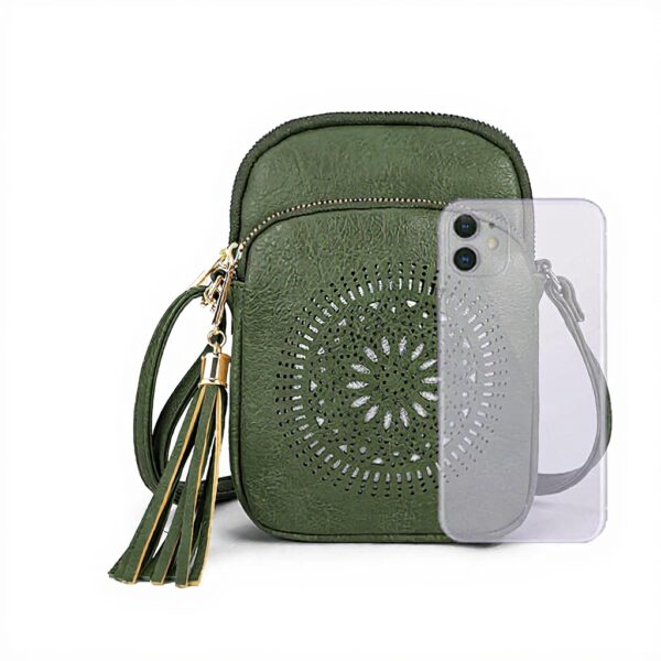 GLITZALL Borsa a tracolla donna pelle PU multi tasca verde