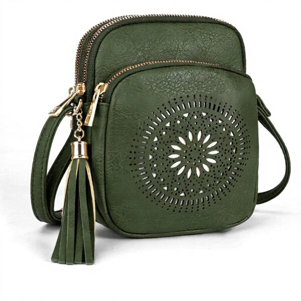 GLITZALL Borsa a tracolla donna pelle PU multi tasca verde