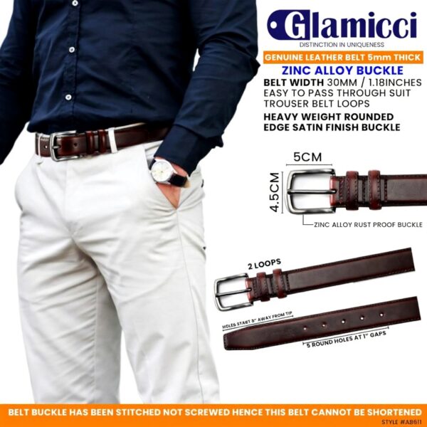 Cintura in vera pelle GLMC fibbia singola uomo casual lavoro