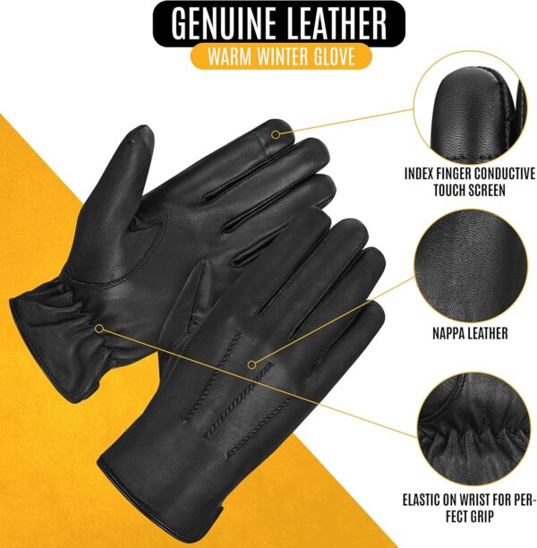 Guanti uomo pelle nera touch screen invernali Hand Fellow-2