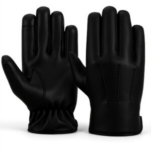 Guanti uomo pelle nera touch screen invernali Hand Fellow