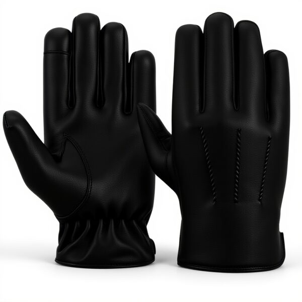 Guanti uomo pelle nera touch screen invernali Hand Fellow