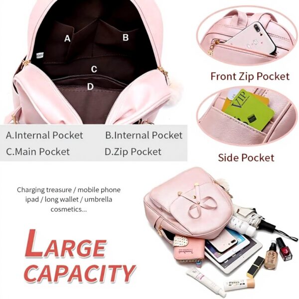 IHAYNER Zaino Donna Mini Bowknot Pelle PU Borse Moda