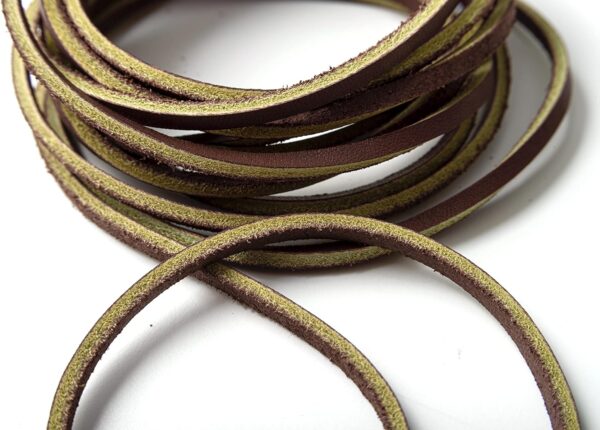 Lacci in Pelle IPEA Cordino Quadrato Choco Made in Italy-4