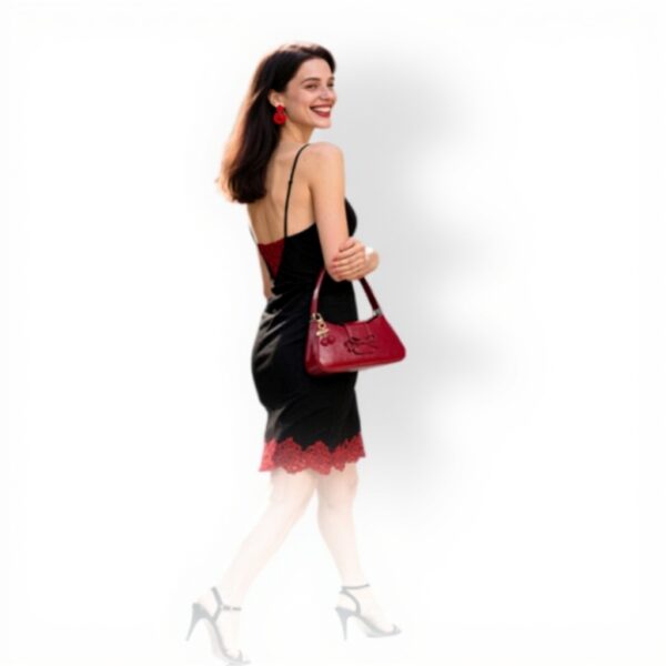 Borsa a tracolla JeVenis rosso ciliegia pelle pochette donna