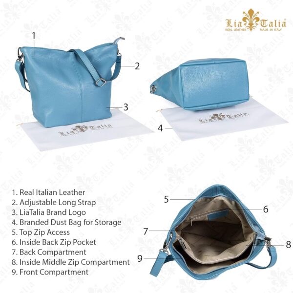 Borsa a tracolla donna LiaTalia Adal pelle italiana design-3