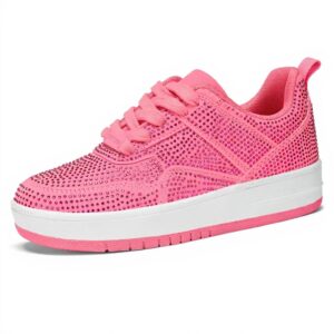 Sneakers Donna LUCKY STEP Pelle Bianche Strass Scarpe Tennis