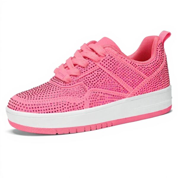 Sneakers Donna LUCKY STEP Pelle Bianche Strass Scarpe Tennis