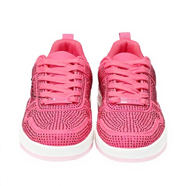 Sneakers Donna LUCKY STEP Pelle Bianche Strass Scarpe Tennis