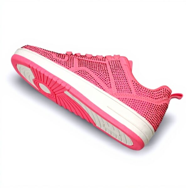 Sneakers Donna LUCKY STEP Pelle Bianche Strass Scarpe Tennis
