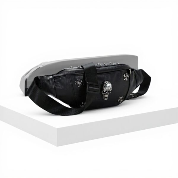 Marsupio pelle donna K KAREZOG design teschio nero Colore 5