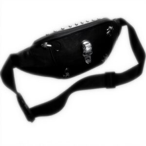 Marsupio pelle donna K KAREZOG design teschio nero Colore 5