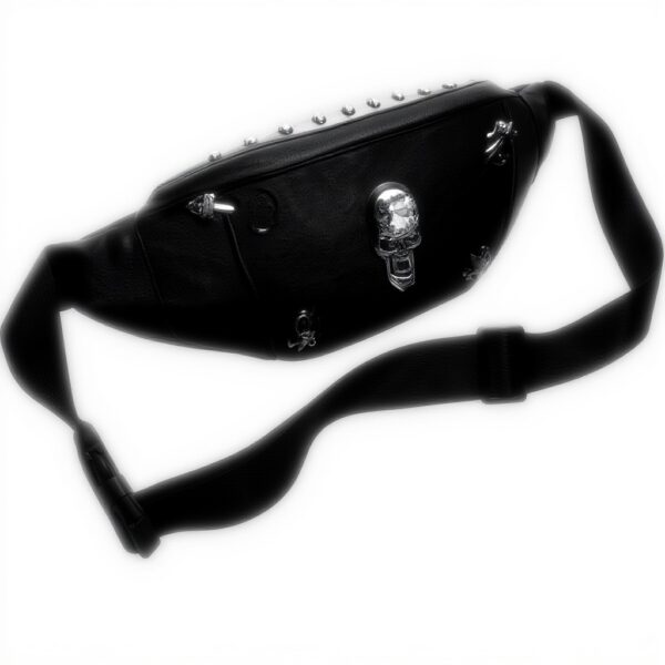 Marsupio pelle donna K KAREZOG design teschio nero Colore 5