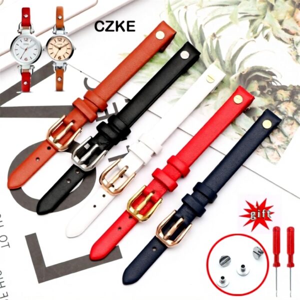 Cinturino pelle vera orologio donna HEPUP agata 8mm