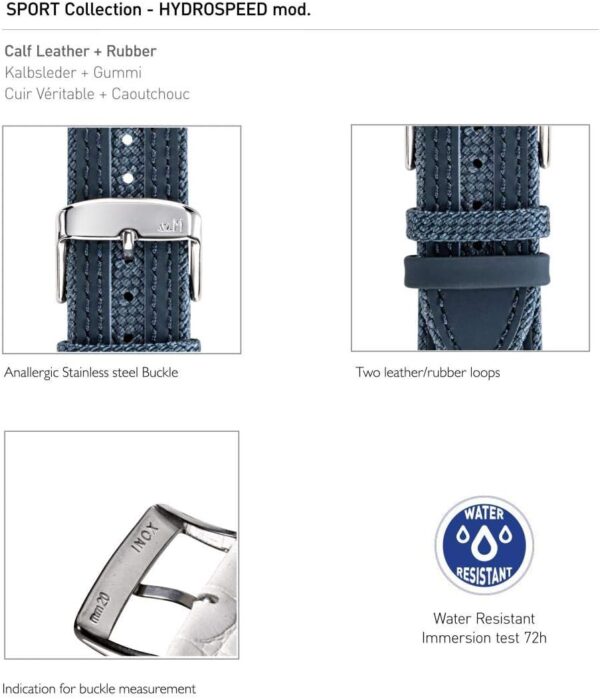 Cinturino orologio uomo Morellato Sport pelle gomma blu-1