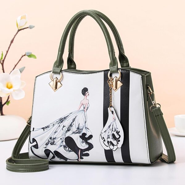 Borsa a mano donna NICOLE DORIS pelle PU verde tracolla-3