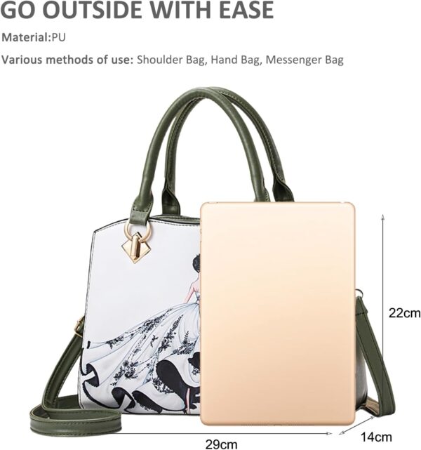 Borsa a mano donna NICOLE DORIS pelle PU verde tracolla-4