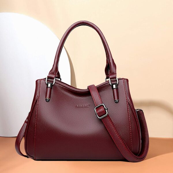 Borsa a mano NICOLE DORIS pelle PU elegante donna Vino Rosso-2