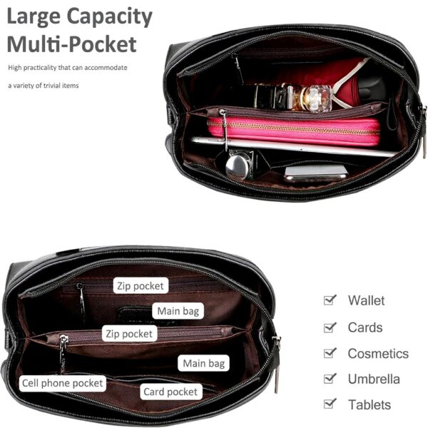Borsa a mano NICOLE DORIS pelle PU elegante donna Vino Rosso