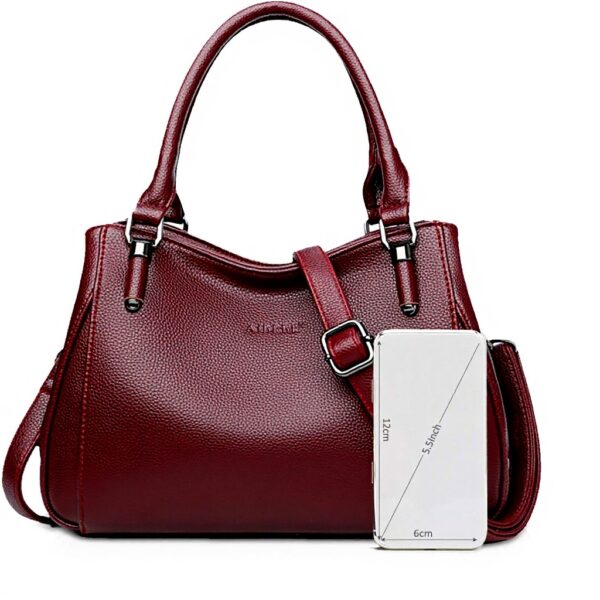 Borsa a mano NICOLE DORIS pelle PU elegante donna Vino Rosso