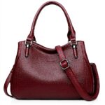 Borsa a mano NICOLE DORIS pelle PU elegante donna Vino Rosso