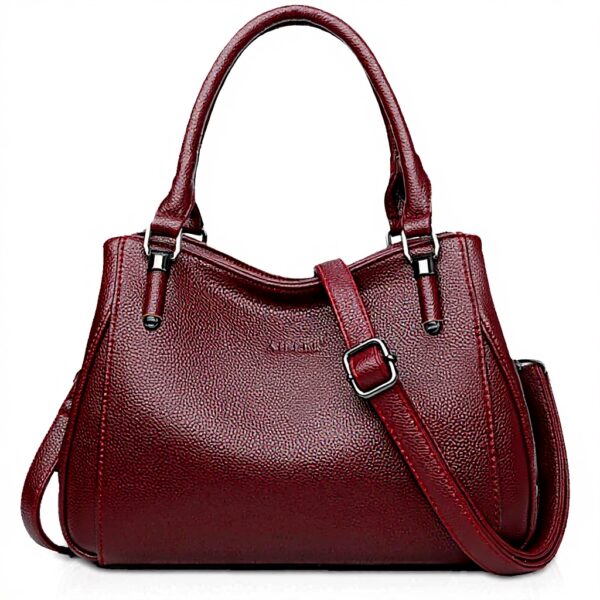 Borsa a mano NICOLE DORIS pelle PU elegante donna Vino Rosso