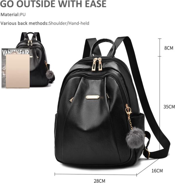 Zaino Donna NICOLE DORIS Pelle PU Antifurto Impermeabile-4