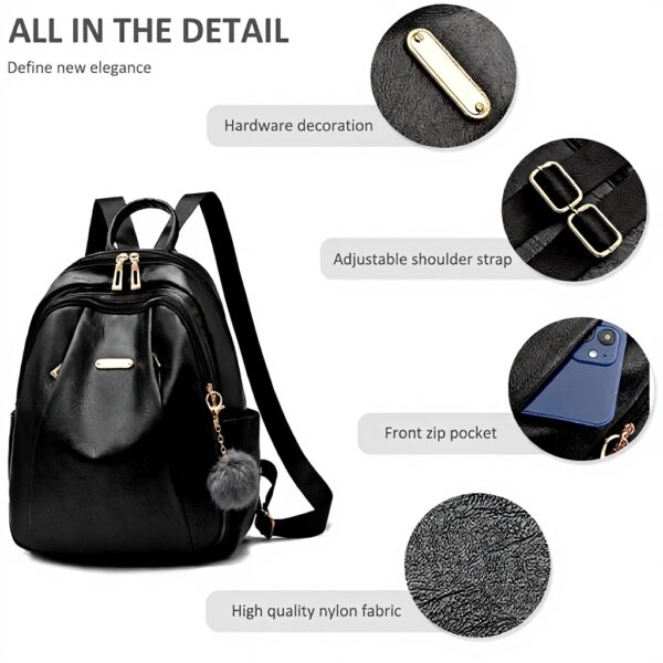 Zaino Donna NICOLE DORIS Pelle PU Antifurto Impermeabile