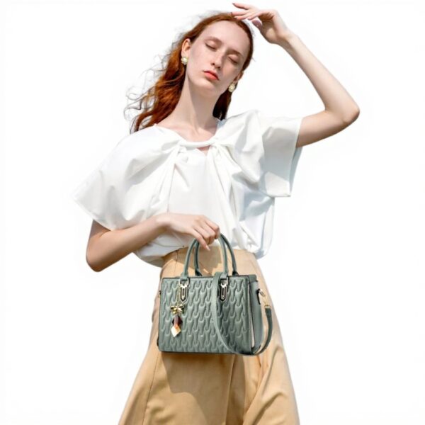 Borsa Donna NICOLE DORIS Pelle PU Tracolla Elegante Verde