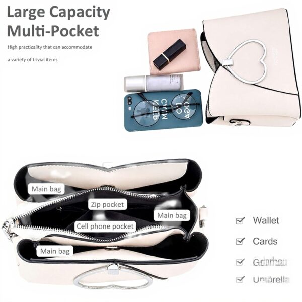 NICOLE DORIS Borsa Donna Pelle PU Tracolla Moda Tote