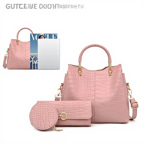 NICOLE DORIS Borse Donna Set 3 Pezzi Pelle PU Coccodrillo