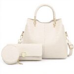 NICOLE DORIS Borse Donna Set 3 Pezzi Pelle PU Coccodrillo