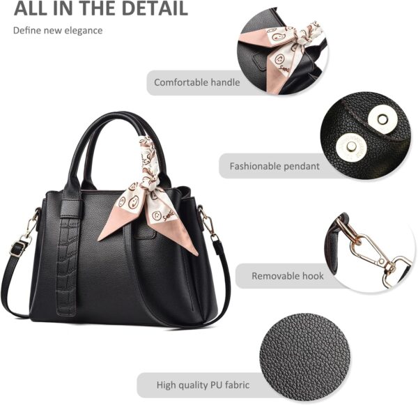 NICOLE DORIS Borsa Tracolla Donna Pelle PU Elegante Nero-5